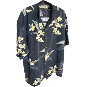 Tommy Bahama Vtg 100% Silk Button Shirt Men's Large‎ Multicolored Hawaiian
